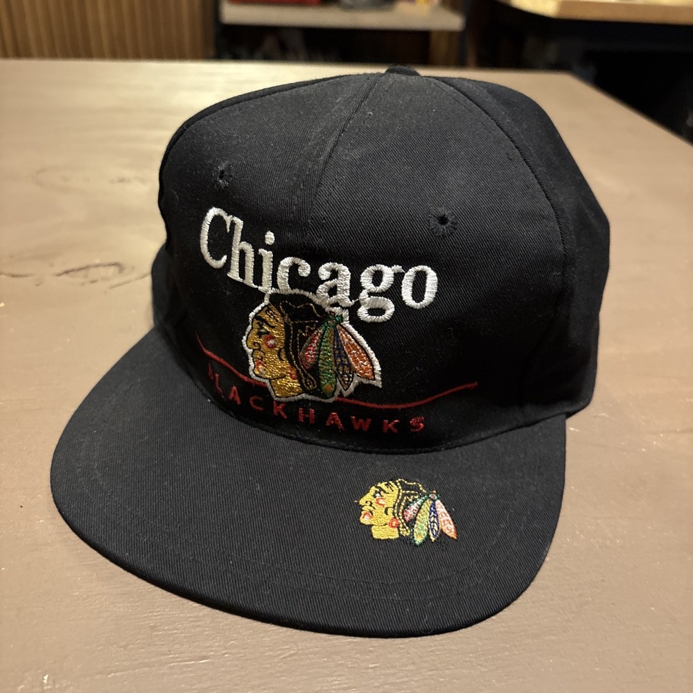 Vintage Chicago Blackhawks Snapback Hat NHL Authentic Cap Twins Enterprise
